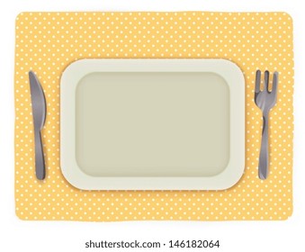 Empty plate with knife and fork - Vector file EPS10