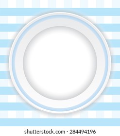 Empty plate on the blue background pattern,