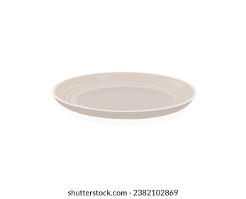 Empty plate on white background.