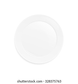 Empty plate on white background - vector illustration