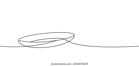 Empty plate one line continuous drawing. Kitchen tools continuous one line illustration. Vector minimalist linear illustration.