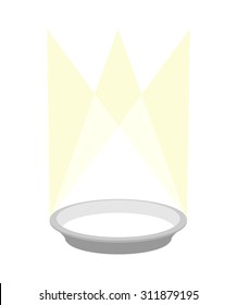 Empty plate podium with lighting. Place for a product or food. Vector illustration