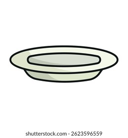 Empty plate with rim. Vector illustration