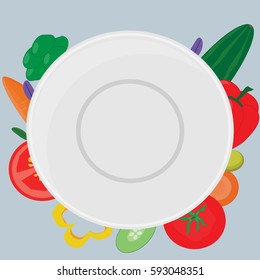 Empty plate with vegetables