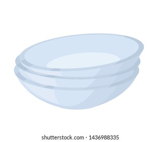 empty plates stacked vector illustration