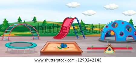 Empty playground and fun equipment illustration
