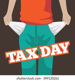 Empty pockets on tax day. EPS 10 vector.