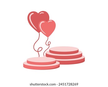 Empty Podium Frame Stage Balloon Background