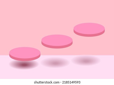 Empty podium with pink abstract background