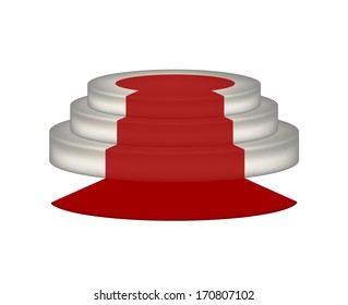 Empty podium with red carpet	