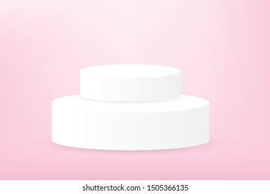 Empty podium studio for product display. Showroom for advertise product, vector