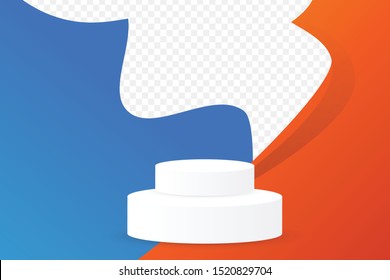 Empty podium studio for product display. Showroom for advertise product, vector