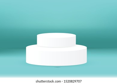 Empty podium studio for product display. Showroom for advertise product, vector