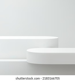 Empty podiums for product showcase. Minimal design. Vector illustration. 
