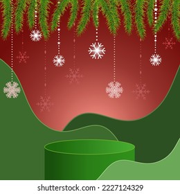 Leere Podien für verschiedene Produktsendungen, Während der Weihnachtszeit, Happy neues Jahr, Vektorgrafik.