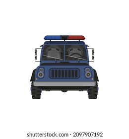 Empty police car vector illustration, high performance cop auto. Vector illustration