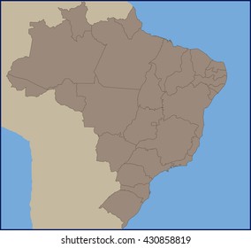 Empty Political Map of Brazil