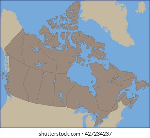 Empty Political Map of Canada
