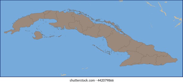 Empty Political Map of Cuba