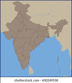 Empty Political Map Of India