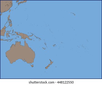 Empty Political Map of Oceania