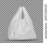 Empty polyethylene bag with handles. Vector illustration
