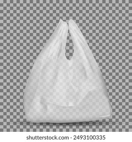 Empty polyethylene bag with handles. Vector illustration