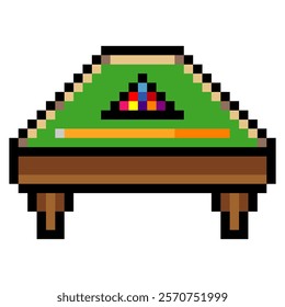 Empty pool table in pixel art style