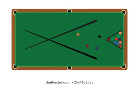 Empty pool table white background single ball