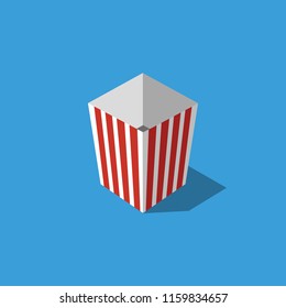 Empty Popcorn Box Vector Illustration