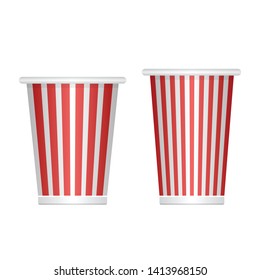 Empty popcorn bucket vector illustration isolated on white background