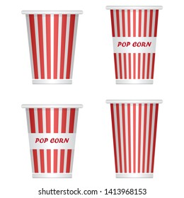 Empty popcorn bucket vector illustration isolated on white background