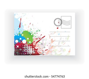 empty post card, isolated on illustration background, vector illustration