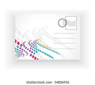 empty post card, isolated on illustration background, vector illustration