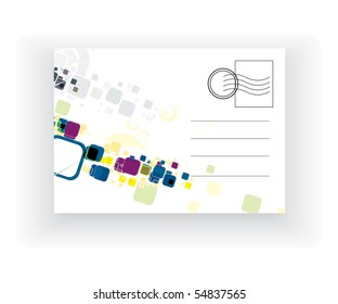 empty post card, isolated on illustration background, vector illustration