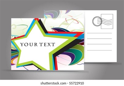 empty post card, isolated on illustration background, vector illustration