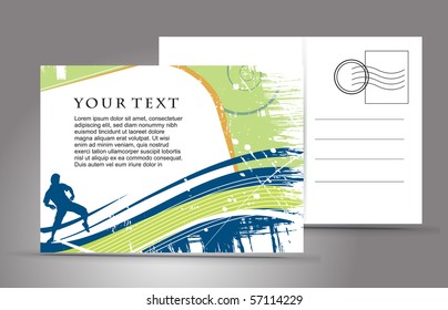 empty post card, isolated on illustration background, vector illustration