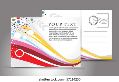 empty post card, isolated on illustration background, vector illustration