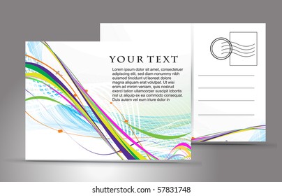 empty post card, isolated on illustration background, vector illustration