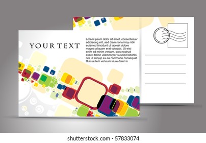 empty post card, isolated on illustration background, vector illustration