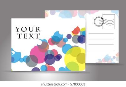 empty post card, isolated on illustration background, vector illustration