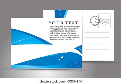 empty post card, isolated on illustration background, vector illustration