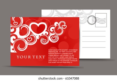 empty post card, isolated on illustration background, vector illustration