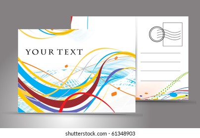 empty post card, isolated on illustration background, vector illustration