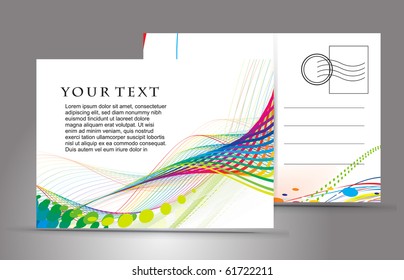 empty post card, isolated on illustration background, vector illustration