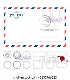 Empty post card retro vintage design