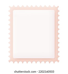 Empty Postage Stamp 3D Icon Vector Illustration White Background