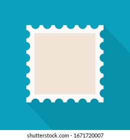 Empty Postage Stamp Icon- Vector Illustration