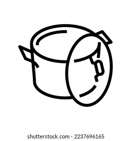 empty pot cooking line icon vector. empty pot cooking sign. isolated contour symbol black illustration