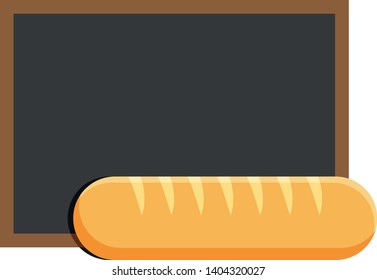 Empty price blackboard with a loaf of bread.